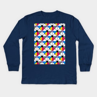 Playing Origami Flower Geometry - Color Floral Play #1 Colorful Kids Long Sleeve T-Shirt